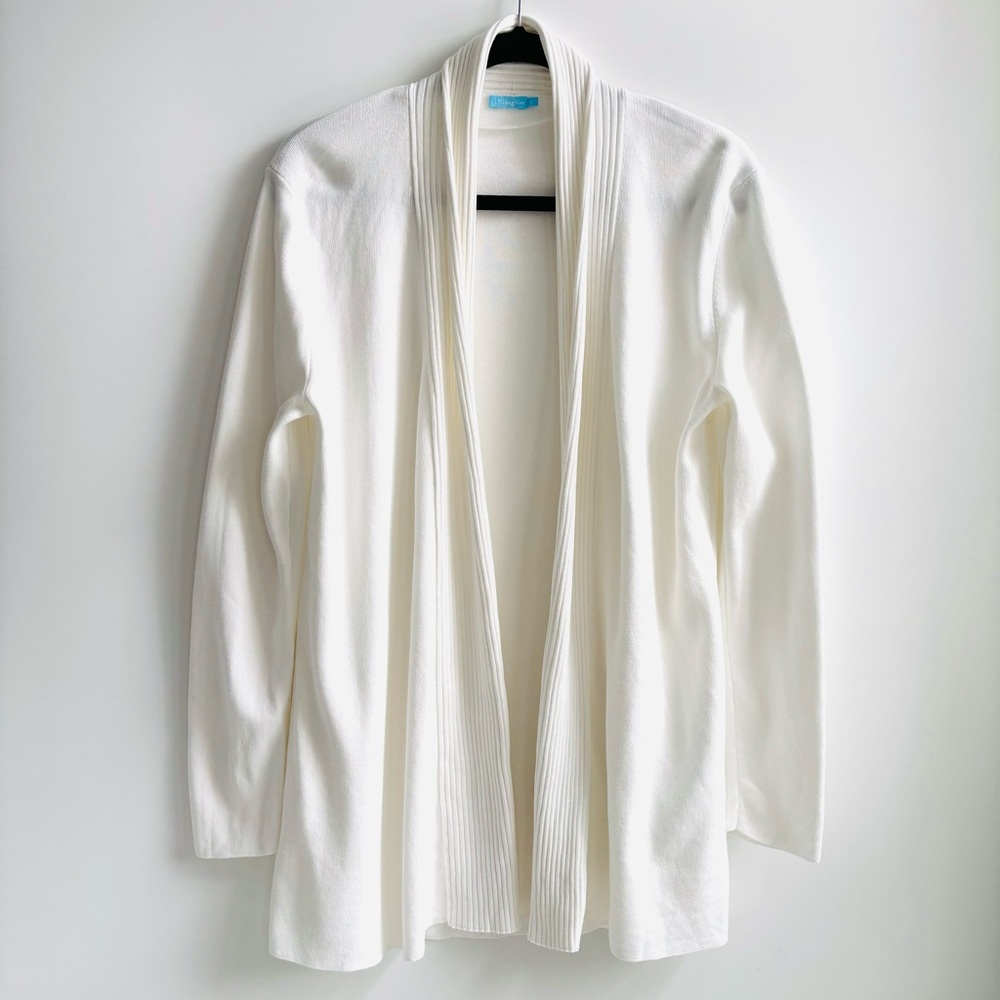 J. Mclaughlin Open Cardigan Longsleeve Sweater 
White Size Large